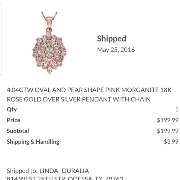 MORGANITE, Pendant and earring set in Rose gold over 925 SS, NWOT # 66 - Picture 8 of 8